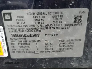 2016 Chevrolet Traverse LS with VIN 1GNKRFED5GJ298991, listed as a Copart auction lot 48320815 with 104,563 mi miles and Salvage Title. Bid and sale history available at carsss.com. Image 13.