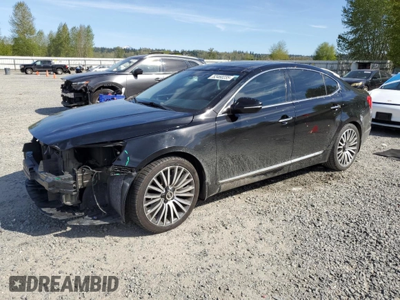2014 Kia Cadenza Limited with VIN KNALN4D75E5130666, listed as a Copart auction lot 52460235 with 125,807 mi miles and Salvage Title. Bid and sale history available at carsss.com. Image 1.