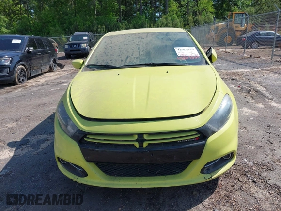 2013 Dodge Dart SXT with VIN 1C3CDFBH3DD133443, listed as a IAAI auction lot 42015225 with 56,867 mi miles. Bid and sale history available at carsss.com. Image 6.