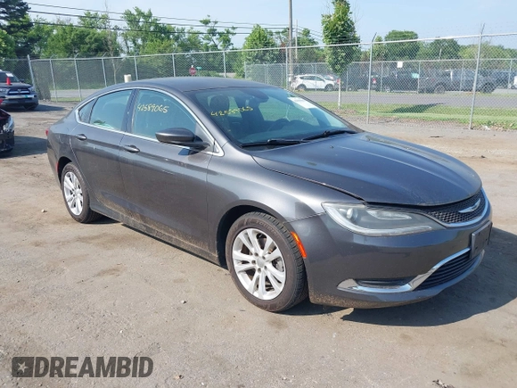 2015 Chrysler 200 Limited with VIN 1C3CCCAB8FN505273, listed as a IAAI auction lot 42589065 with 114,223 mi miles and . Bid and sale history available at DreamBid. Image 1.