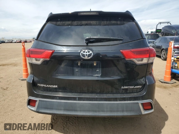2017 Toyota Highlander Limited with VIN 5TDDZRFH2HS397633, listed as a Copart auction lot 54334855 with 69,825 mi miles and Salvage title. Bid and sale history available at DreamBid. Image 6.
