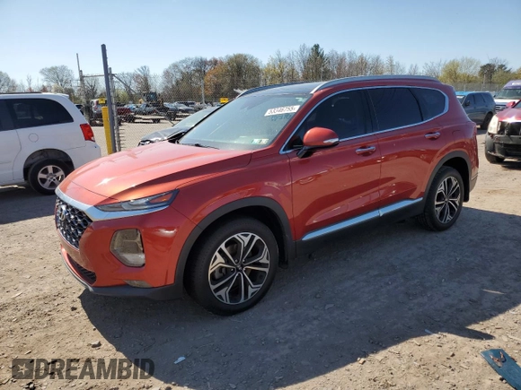 2020 Hyundai Santa Fe SEL with VIN 5NMS3CAAXLH186434, listed as a Copart auction lot 53346755 with 69,664 mi miles and Salvage Title. Bid and sale history available at DreamBid. Image 1.