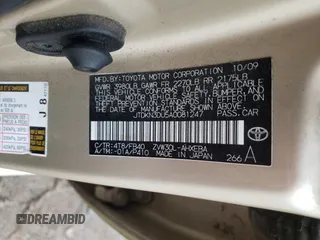2010 Toyota Prius II z VIN JTDKN3DU5A0081247, wystawiony jako Copart lot #50471245 z przebiegiem 314 892 mil mil oraz Czysty tytuł • Clean title. Historia ofert i sprzedaży dostępna na DreamBid. Obrazek 12.