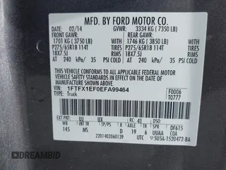 2014 Ford F-150 XL with VIN 1FTFX1EF0EFA99464, listed as a IAAI auction lot 41802971 with 146,091 mi miles. Bid and sale history available at carsss.com. Image 9.