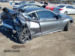 2018 Infiniti Q60 Red Sport 400 with VIN JN1FV7EL5JM630195, listed as a IAAI auction lot 41687628 with 55,168 mi miles and . Bid and sale history available at DreamBid. Image 4.