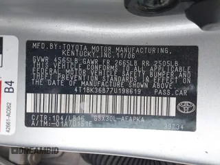 2007 Toyota Avalon XL z VIN 4T1BK36B77U198619, wystawiony jako IAAI lot #42204373 z przebiegiem 348 721 mil mil oraz . Historia ofert i sprzedaży dostępna na DreamBid. Obrazek 9.