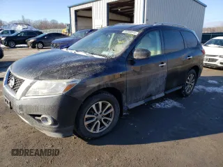 2015 Nissan Pathfinder SV with VIN 5N1AR2MM8FC714187, listed as a Copart auction lot 86588914 with 118,715 mi miles and Salvage Title. Bid and sale history available at carsss.com. Image 1.