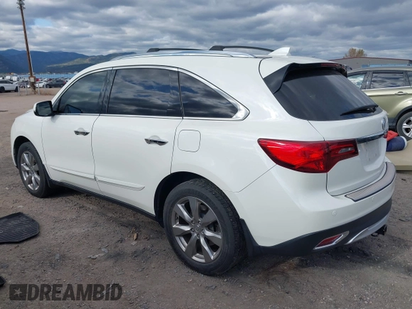 2016 Acura MDX w/Advance with VIN 5FRYD4H91GB034993, listed as a IAAI auction lot 40623678 with 88,027 mi miles. Bid and sale history available at carsss.com. Image 3.