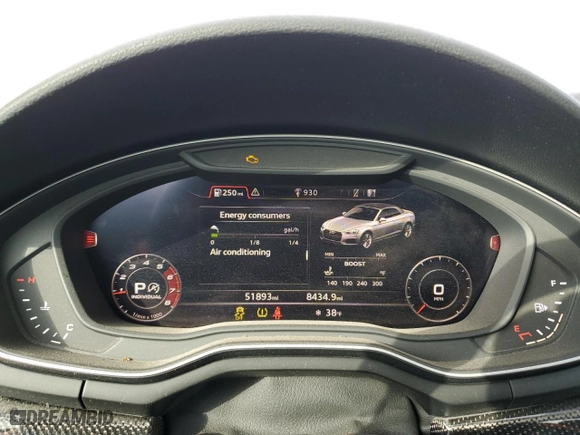 2018 Audi S5 Cabriolet Prestige with VIN WAU24GF54JN018303, listed as a Copart auction lot 85240154 with NaN miles and Salvage Title. Bid and sale history available at carsss.com. Image 9.