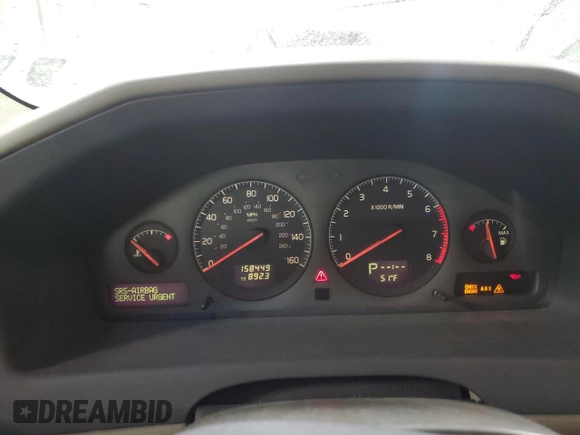 2002 Volvo V70 with VIN YV1SZ58D721069956, listed as a Copart auction lot 51344055 with 158,449 mi miles and Salvage Title. Bid and sale history available at carsss.com. Image 9.