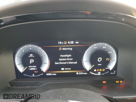2024 Infiniti QX60 Luxe with VIN 5N1DL1FS7RC341460, listed as a Copart auction lot 43569605 with 4,080 mi miles and Salvage title. Bid and sale history available at DreamBid. Image 9.
