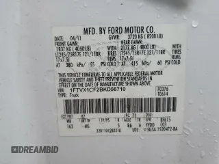 2011 Ford F-150 XL w/HD Payload Pkg with VIN 1FTVX1CF2BKD56710, listed as a Copart auction lot 43467175 with 221,689 mi miles and Salvage Title. Bid and sale history available at carsss.com. Image 12.