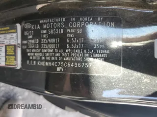 2012 Kia Sedona EX with VIN KNDMH4C75C6436757, listed as a Copart auction lot 76171674 with 163,404 mi miles and Clean Title. Bid and sale history available at carsss.com. Image 13.