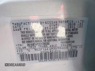 2014 Nissan Sentra S with VIN 3N1AB7AP2EY299350, listed as a IAAI auction lot 41965241 with 86,933 mi miles and . Bid and sale history available at DreamBid. Image 9.
