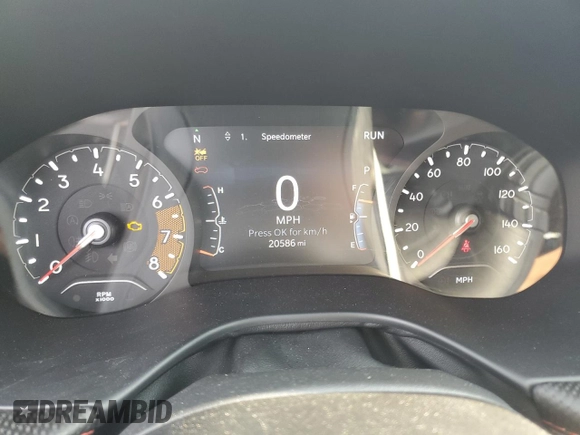 2023 Jeep Compass Trailhawk with VIN 3C4NJDDN8PT525773, listed as a Copart auction lot 54532235 with 20,586 mi miles and Salvage title. Bid and sale history available at DreamBid. Image 9.