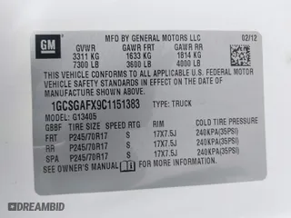 2012 Chevrolet Express Cargo Van with VIN 1GCSGAFX9C1151383, listed as a IAAI auction lot 42078082 with 199,106 mi miles. Bid and sale history available at carsss.com. Image 9.
