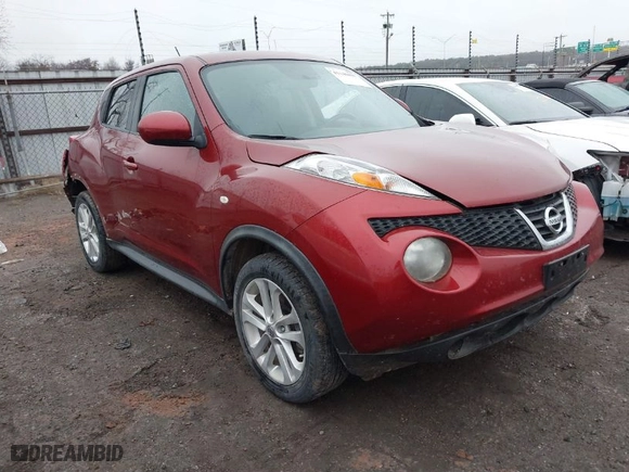 2013 Nissan Juke S with VIN JN8AF5MR8DT204854, listed as a IAAI auction lot 41146087 with 165,829 mi miles. Bid and sale history available at carsss.com. Image 1.
