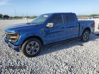 2024 Ford F-150 STX with VIN 1FTEW2KP2RKF00866, listed as a Copart auction lot 51946815 with 6,734 mi miles and Salvage Title. Bid and sale history available at carsss.com. Image 1.
