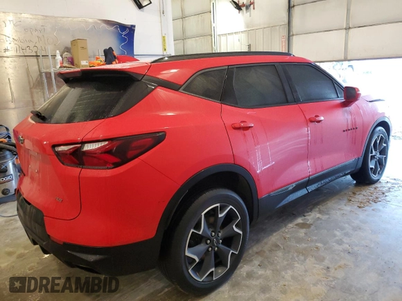 2019 Chevrolet Blazer RS with VIN 3GNKBJRS3KS690164, listed as a Copart auction lot 84563264 with 110,980 mi miles and Salvage Title. Bid and sale history available at DreamBid. Image 3.