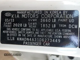 2013 Kia Rio SX z VIN KNADN4A31D6273449, wystawiony jako Copart lot #56802975 z przebiegiem 162 913 mil mil oraz Szkoda całkowita • Salvage title. Historia ofert i sprzedaży dostępna na DreamBid. Obrazek 12.