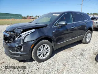 2021 Cadillac XT5 FWD Luxury with VIN 1GYKNAR44MZ195649, listed as a Copart auction lot 76744964 with 46,656 mi miles and Salvage Title. Bid and sale history available at carsss.com. Image 1.