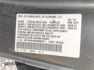 2017 Honda Ridgeline RTL с VIN 5FPYK3F58HB006571, выставлен на аукционе IAAI как лот 42515515 с пробегом 107 910 миль миль и . История ставок и продаж доступна на DreamBid. Изображение 9.
