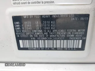 2012 Subaru Legacy Premium with VIN 4S3BMBC68C3004521, listed as a IAAI auction lot 42485584 with 29,290 mi miles and . Bid and sale history available at DreamBid. Image 9.