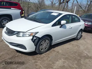 2015 Honda Civic LX with VIN 19XFB2F50FE051369, listed as a IAAI auction lot 41822555 with 87,523 mi miles. Bid and sale history available at carsss.com. Image 2.