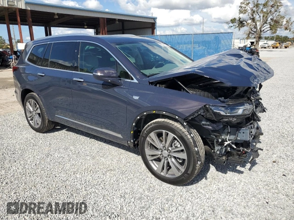 2024 Cadillac XT6 FWD Premium Luxury with VIN 1GYKPCRS5RZ732850, listed as a Copart auction lot 80002184 with 3,518 mi miles and Salvage Title. Bid and sale history available at carsss.com. Image 4.