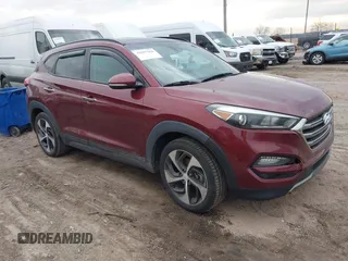 2016 Hyundai Tucson Eco with VIN KM8J3CA26GU179785, listed as a IAAI auction lot 41697664 with 110,975 mi miles. Bid and sale history available at carsss.com. Image 1.