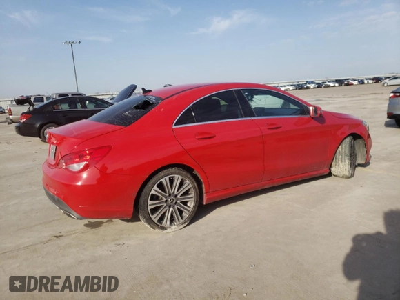 2018 Mercedes-Benz CLA with VIN WDDSJ4EB0JN599242, listed as a Copart auction lot 42423663 with 54,976 mi miles. Bid and sale history available at carsss.com. Image 3.