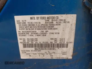 2020 Ford EcoSport SE z VIN MAJ3S2GE2LC330185, wystawiony jako IAAI lot #42361290 z przebiegiem 88 565 mil mil oraz . Historia ofert i sprzedaży dostępna na DreamBid. Obrazek 9.