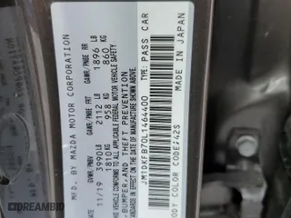 2020 Mazda CX-3 Sport with VIN JM1DKFB70L1464400, listed as a Copart auction lot 84750294 with 15,563 mi miles and Salvage Title. Bid and sale history available at carsss.com. Image 14.