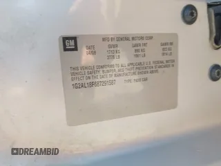 2008 Pontiac G5 z VIN 1G2AL18F687291587, wystawiony jako IAAI lot #42251860 z przebiegiem 237 334 mil mil oraz . Historia ofert i sprzedaży dostępna na DreamBid. Obrazek 9.