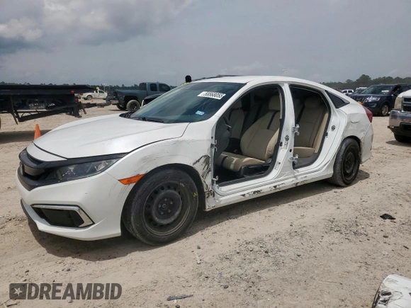 2020 Honda Civic LX z VIN 2HGFC2F65LH516221, wystawiony jako Copart lot #58868055 z przebiegiem 77 130 mil mil oraz Czysty tytuł • Clean title. Historia ofert i sprzedaży dostępna na DreamBid. Obrazek 1.