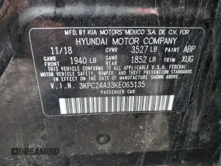 2019 Hyundai Accent SE z VIN 3KPC24A33KE065135, wystawiony jako Copart lot #58214225 z przebiegiem 69 219 mil mil oraz Szkoda całkowita • Salvage title. Historia ofert i sprzedaży dostępna na DreamBid. Obrazek 13.