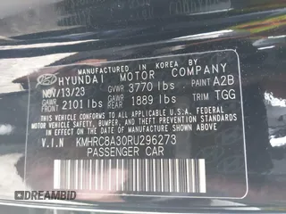 2024 Hyundai Venue Limited with VIN KMHRC8A30RU296273, listed as a IAAI auction lot 42267199 with 10,975 mi miles and . Bid and sale history available at DreamBid. Image 9.