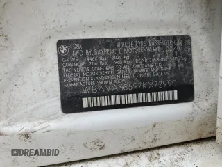 2007 BMW 3 Series 328i with VIN WBAVA33597KX72990, listed as a Copart auction lot 51940535 with 128,208 mi miles and Salvage Title. Bid and sale history available at carsss.com. Image 12.