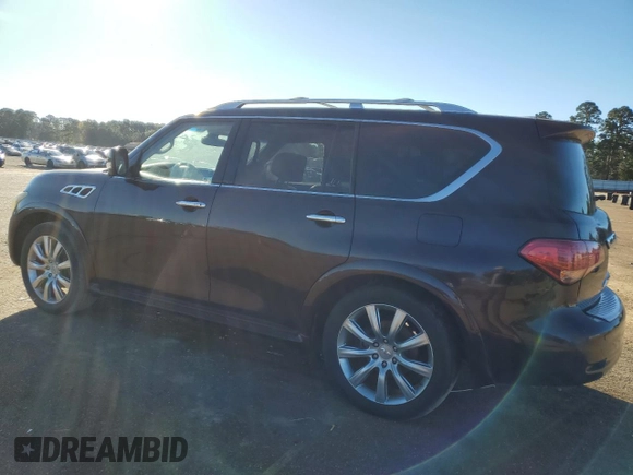 2012 Infiniti QX56 8-passenger with VIN JN8AZ2ND0C9716421, listed as a Copart auction lot 80701904 with 124,124 mi miles and Clean Title. Bid and sale history available at carsss.com. Image 2.
