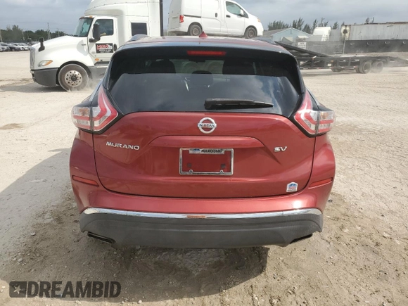 2016 Nissan Murano SV with VIN 5N1AZ2MG0GN114604, listed as a Copart auction lot 53262765 with Not Provided miles and Salvage Title. Bid and sale history available at carsss.com. Image 6.