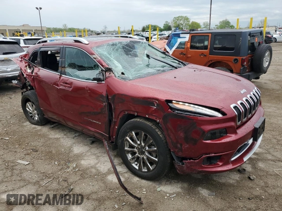 2017 Jeep Cherokee Overland with VIN 1C4PJMJS0HW574948, listed as a Copart auction lot 56225795 with 115,980 mi miles and Salvage title. Bid and sale history available at DreamBid. Image 4.