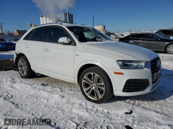2018 Audi Q3 Premium with VIN WA1BCCFS0JR014031, listed as a Copart auction lot 87606595 with 52,690 mi miles and Salvage title. Bid and sale history available at DreamBid. Image 4.