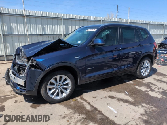 2017 BMW X3 sDrive28i with VIN 5UXWZ7C30H0V93495, listed as a Copart auction lot 52865645 with 64,102 mi miles and Salvage Title. Bid and sale history available at carsss.com. Image 1.