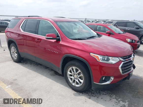2019 Chevrolet Traverse LT Cloth with VIN 1GNERGKW3KJ317815, listed as a IAAI auction lot 42139041 with 95,715 mi miles and . Bid and sale history available at DreamBid. Image 1.