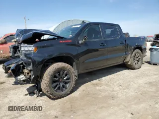 2021 Chevrolet Silverado 1500 RST with VIN 1GCUYEEL0MZ116018, listed as a Copart auction lot 52501555 with Not Provided miles and Salvage Title. Bid and sale history available at DreamBid. Image 1.