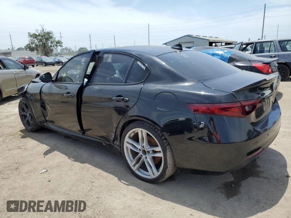 2019 Alfa Romeo Giulia Ti Sport with VIN ZARFAMBNXK7609393, listed as a Copart auction lot 50742143 with 0 mi miles. Bid and sale history available at carsss.com. Image 2.