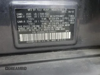 2012 Subaru Outback Limited with VIN 4S4BRBLCXC3288057, listed as a Copart auction lot 57960985 with 132,349 mi miles and Salvage title. Bid and sale history available at DreamBid. Image 14.