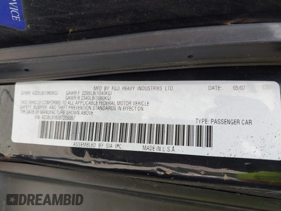 2008 Subaru Legacy Special with VIN 4S3BL616087205097, listed as a IAAI auction lot 42645264 with 134,682 mi miles and . Bid and sale history available at DreamBid. Image 9.
