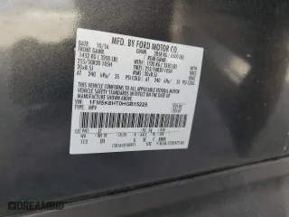 2017 Ford Explorer Platinum with VIN 1FM5K8HT0HGB15225, listed as a Copart auction lot 53121115 with 106,338 mi miles and Salvage Title. Bid and sale history available at carsss.com. Image 13.