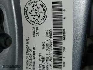 2018 Honda Civic Sedan LX with VIN 2HGFC2F55JH019500, listed as a Copart auction lot 51236715 with 114,852 mi miles and Salvage Title. Bid and sale history available at carsss.com. Image 12.